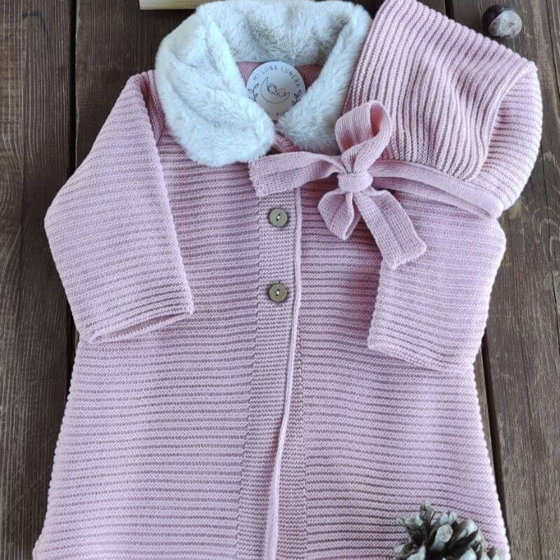 Abrigo Cuello Pelo + Capota personalizado - regalo bebé | Mi Luna Lunera