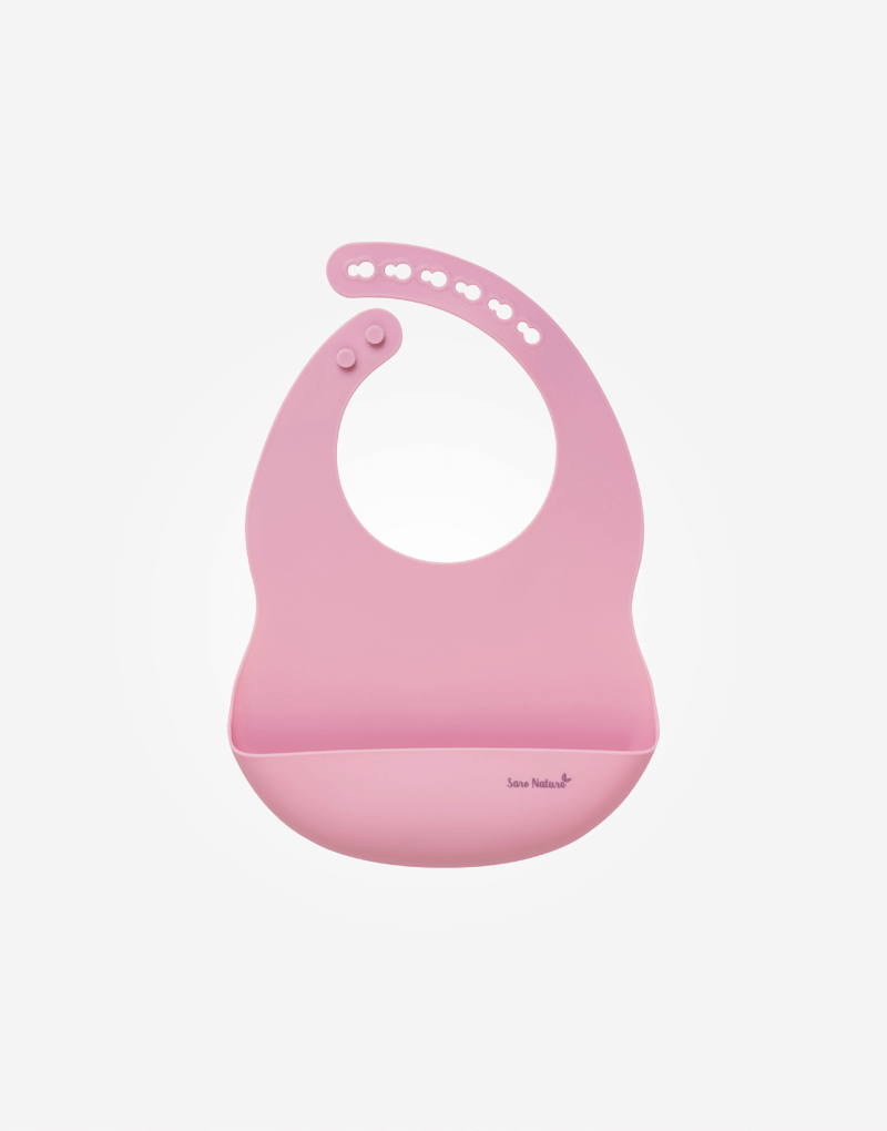 Babero Silicona Nordic Rosa personalizado - regalo bebé | Mi Luna Lunera