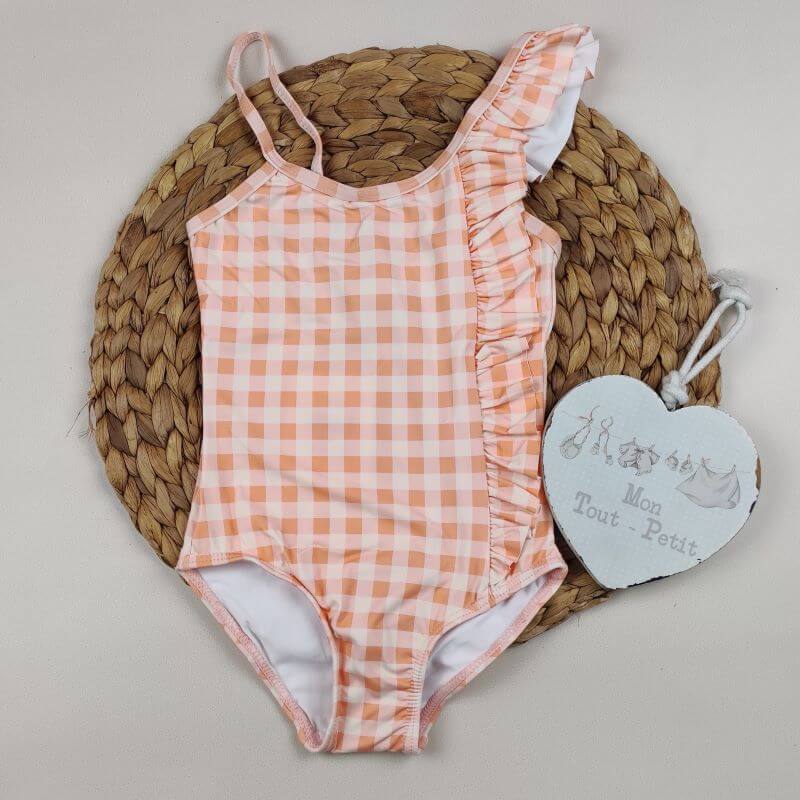 Bañador Niña Vichy personalizado - regalo bebé | Mi Luna Lunera