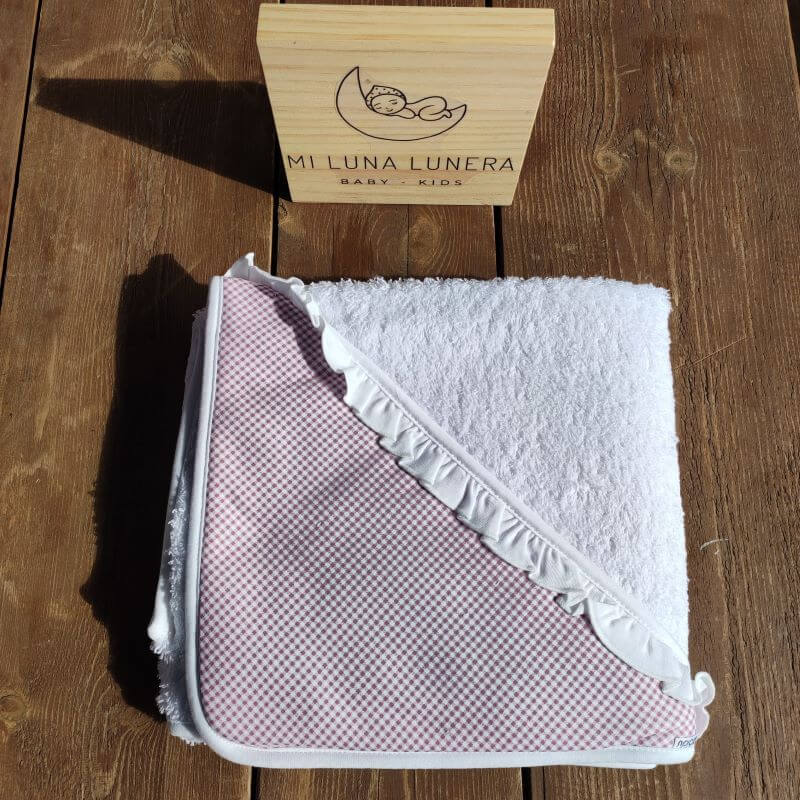 Capa de Baño Vichy Granate personalizado - regalo bebé | Mi Luna Lunera