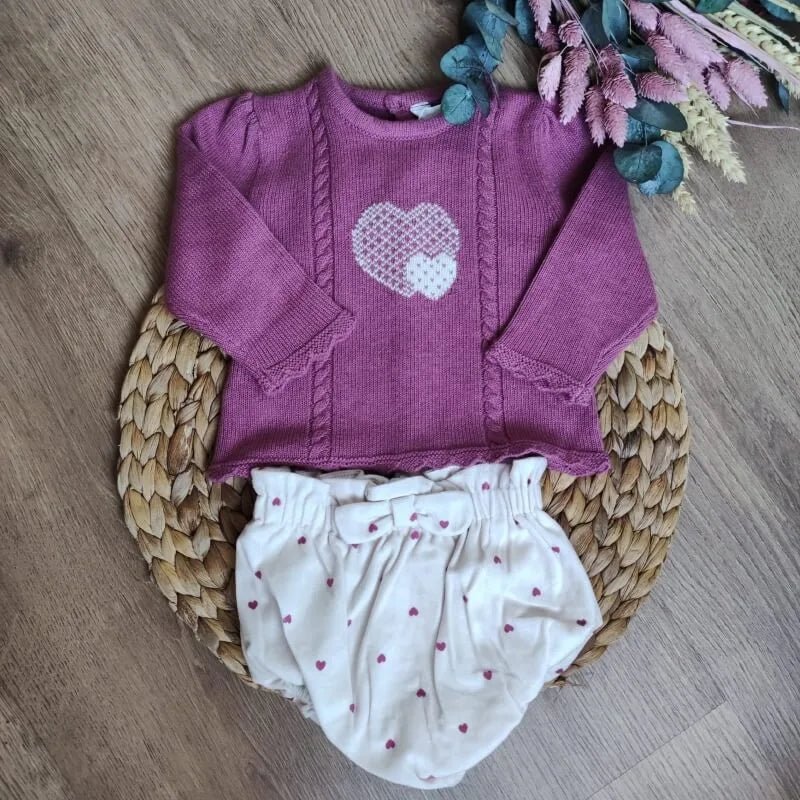 Conjunto 2 Piezas Corazones personalizado - regalo bebé | Mi Luna Lunera