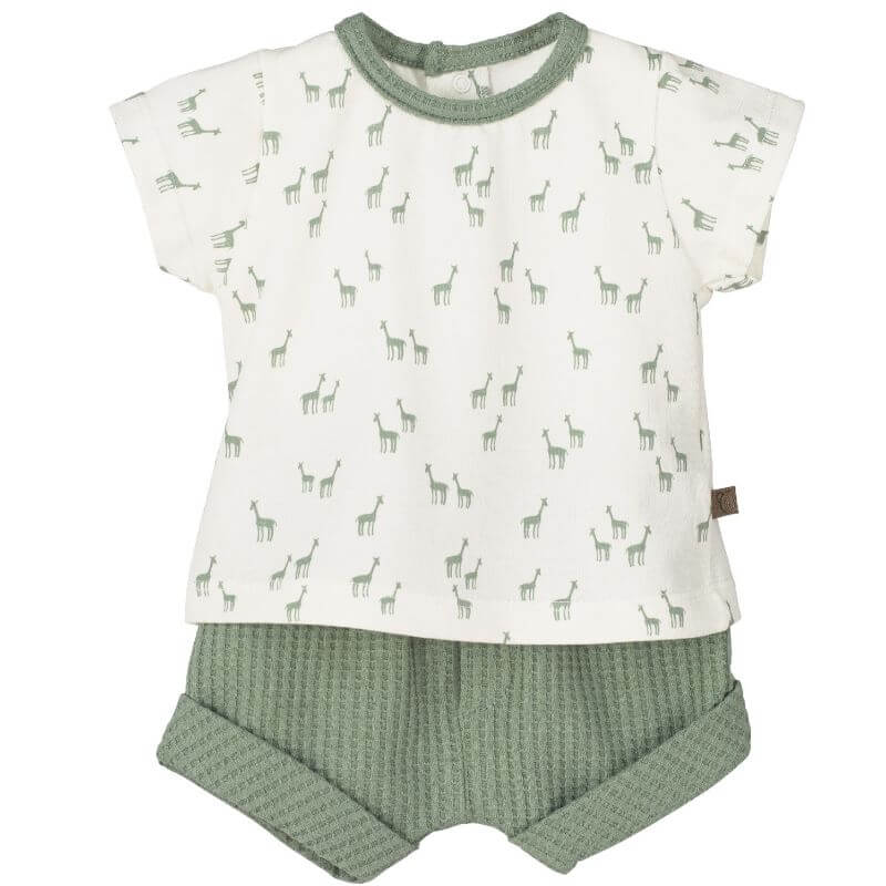 Conjunto Jirafas Verde personalizado - regalo bebé | Mi Luna Lunera