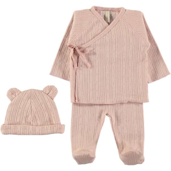 Conjunto Primera Puesta Algodón Orgánico Pinklace personalizado - regalo bebé | Mi Luna Lunera