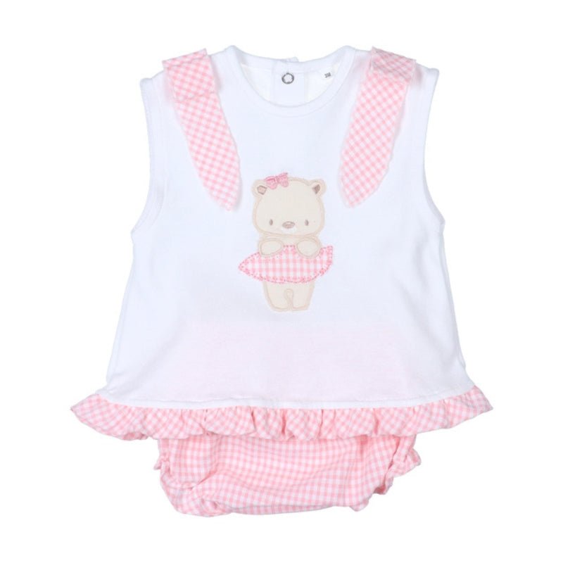Conjunto Vichy Rosa personalizado - regalo bebé | Mi Luna Lunera
