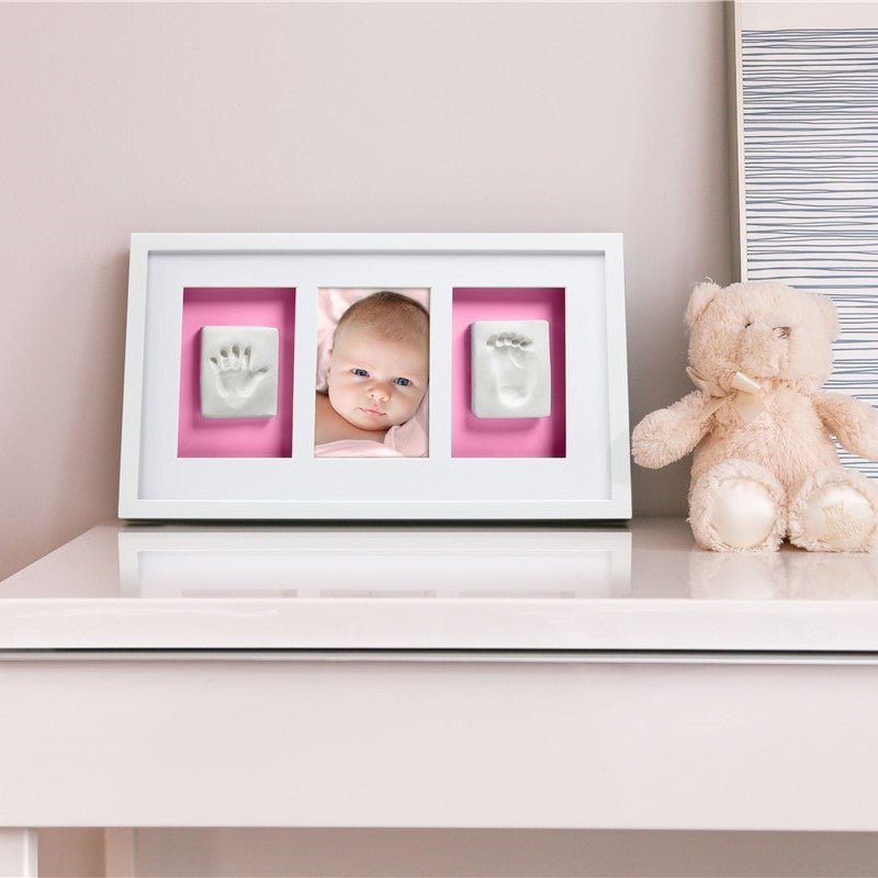 Marco Huellas Blanco personalizado - regalo bebé | Mi Luna Lunera