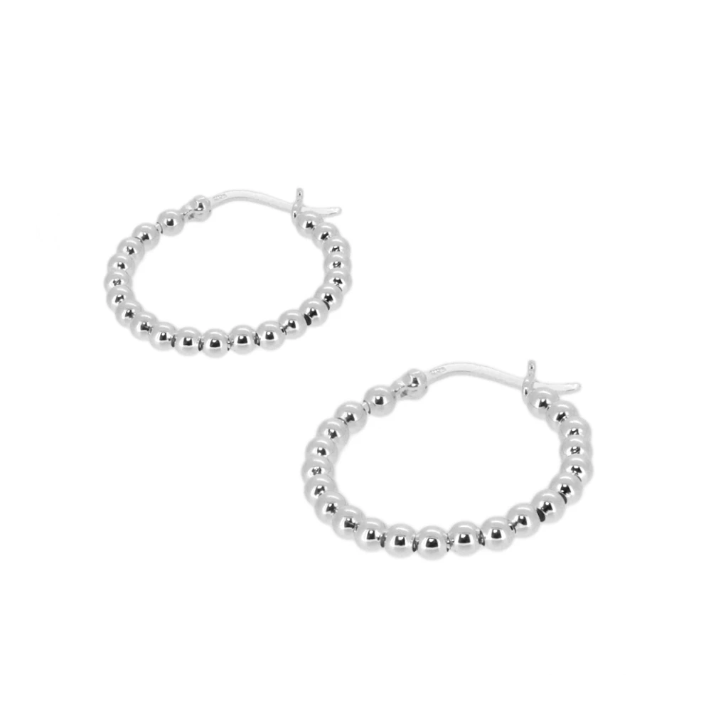 Pendientes Aro Bolitas Plata de Ley 925 personalizado - regalo bebé | Mi Luna Lunera