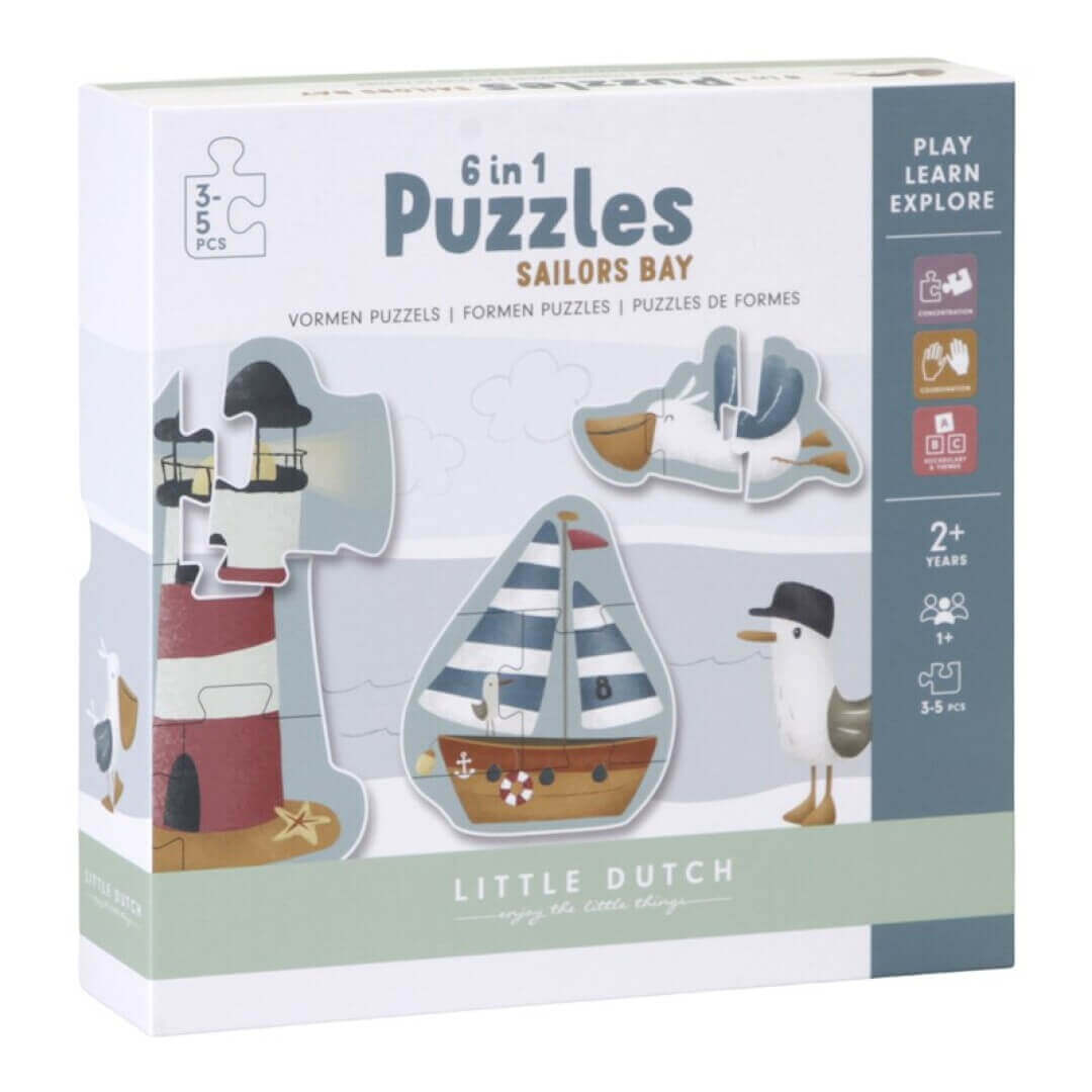 Puzzle 6 en 1 Sailor Bay personalizado - regalo bebé | Mi Luna Lunera