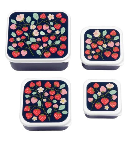 Set 4 Tuppers Strawberries Personalizable personalizado - regalo bebé | Mi Luna Lunera