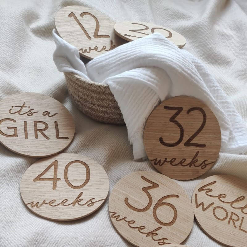 Tarjetas Fotos de Embarazo personalizado - regalo bebé | Mi Luna Lunera