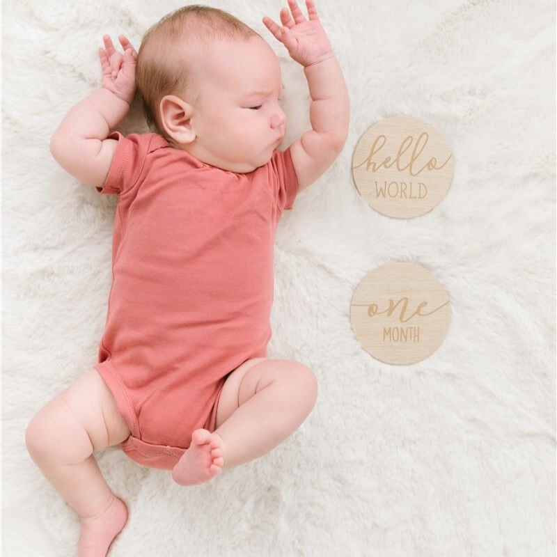 Tarjetas Madera Recién Nacido personalizado - regalo bebé | Mi Luna Lunera