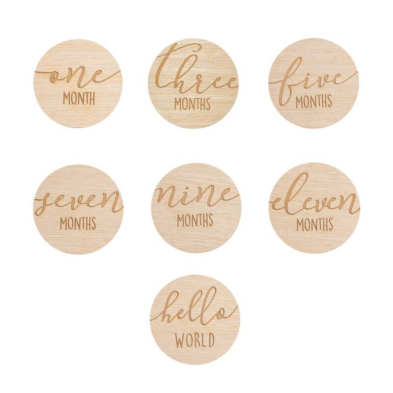 Tarjetas Madera Recién Nacido personalizado - regalo bebé | Mi Luna Lunera