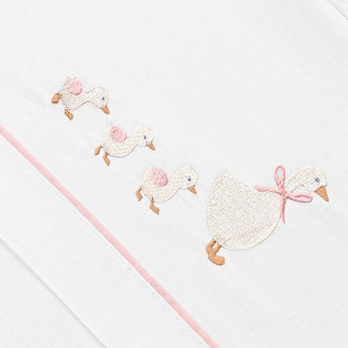Juego de sábanas algodón 60x120cm Patitos Rosa