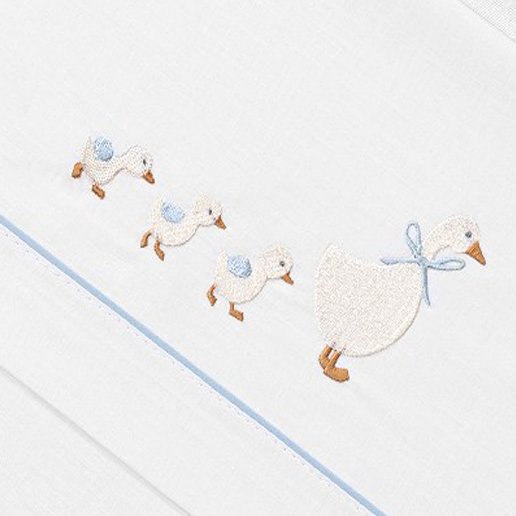 Juego de sábanas algodón 60x120cm Patitos Azul