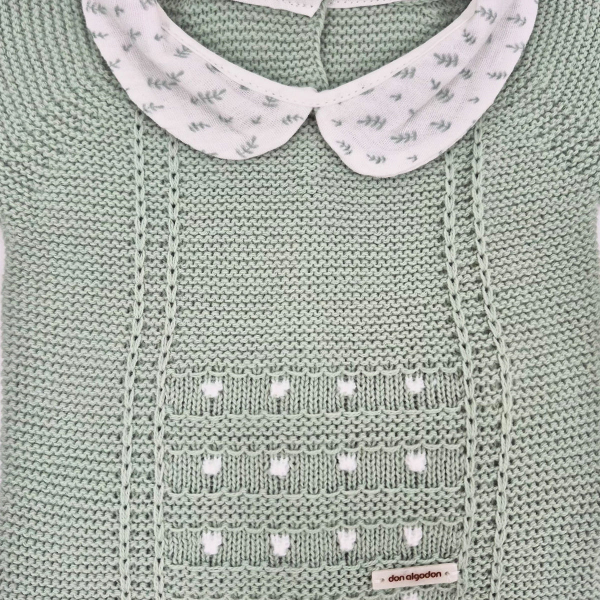 Conjunto de Punto para Bebé con Cuello Peter Pan – Verde