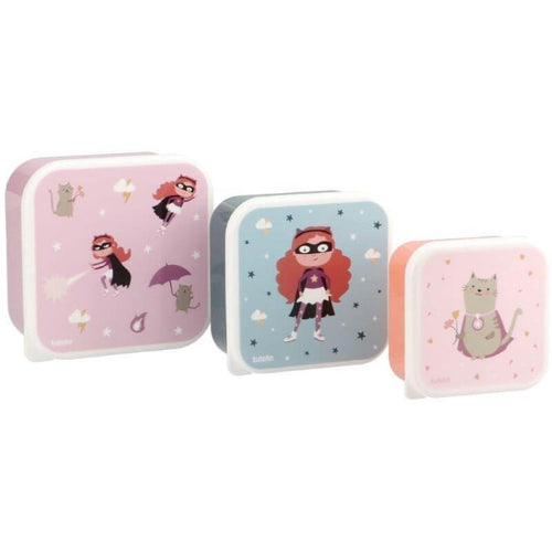 3 Cajas Almuerzo Fantastic Girl personalizado - regalo bebé | Mi Luna Lunera