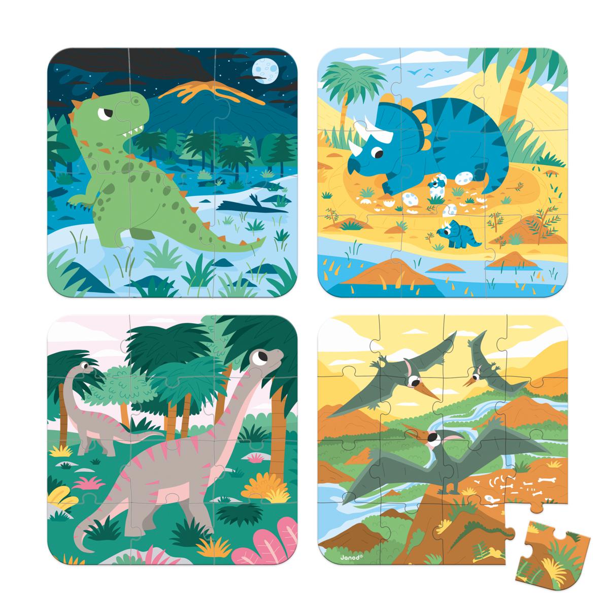 Puzle Dinosaurios Evolutivo - 4 Rompecabezas - Janod