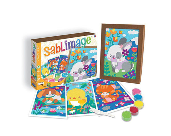 Sablimage Animaux Cálins - Kit Pinta con Arena Mágica Animales