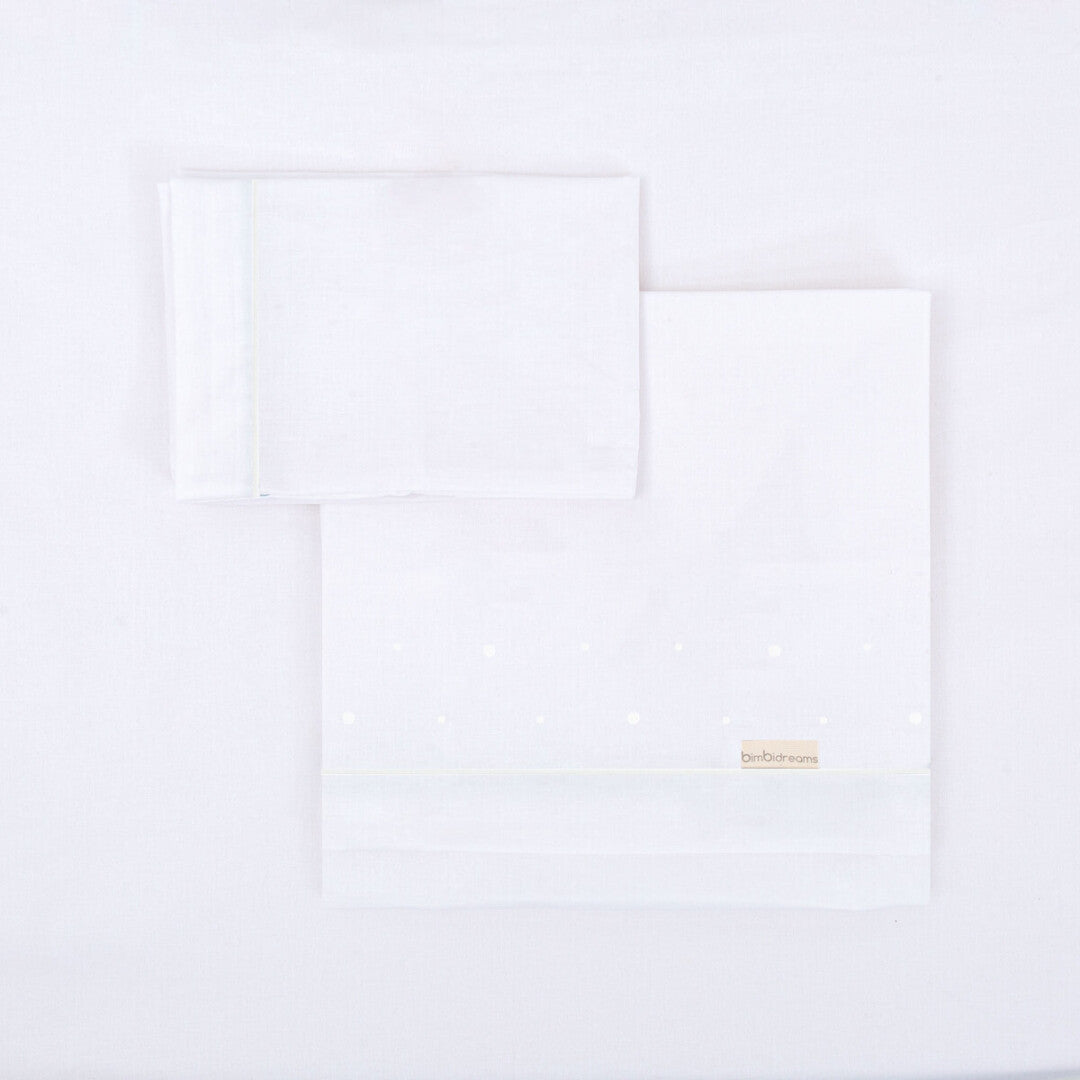 Juego Sábanas Puntos Blanco Coche