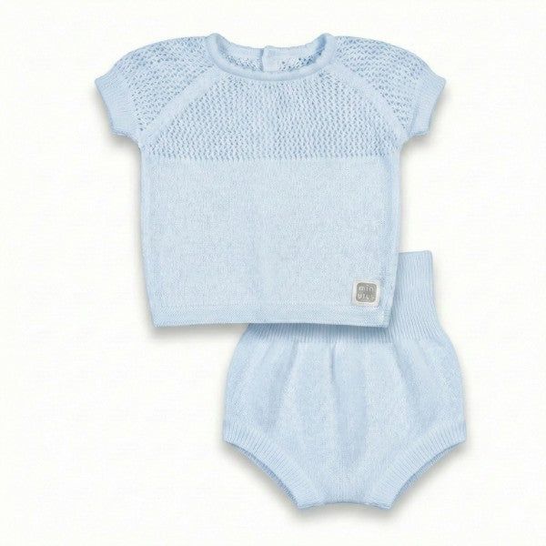 Conjunto Jersey Calado y Ranita 100% Algodón Azul