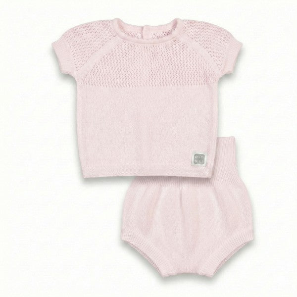 Conjunto Jersey Calado y Ranita 100% Algodón Rosa