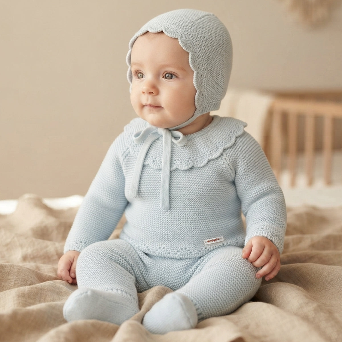 Conjunto de Punto para Bebé – Celeste