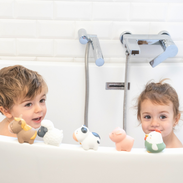 Set de 5 juguetes de baño Funny Farm