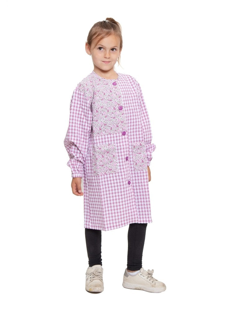 Bata Botones Flores Lila