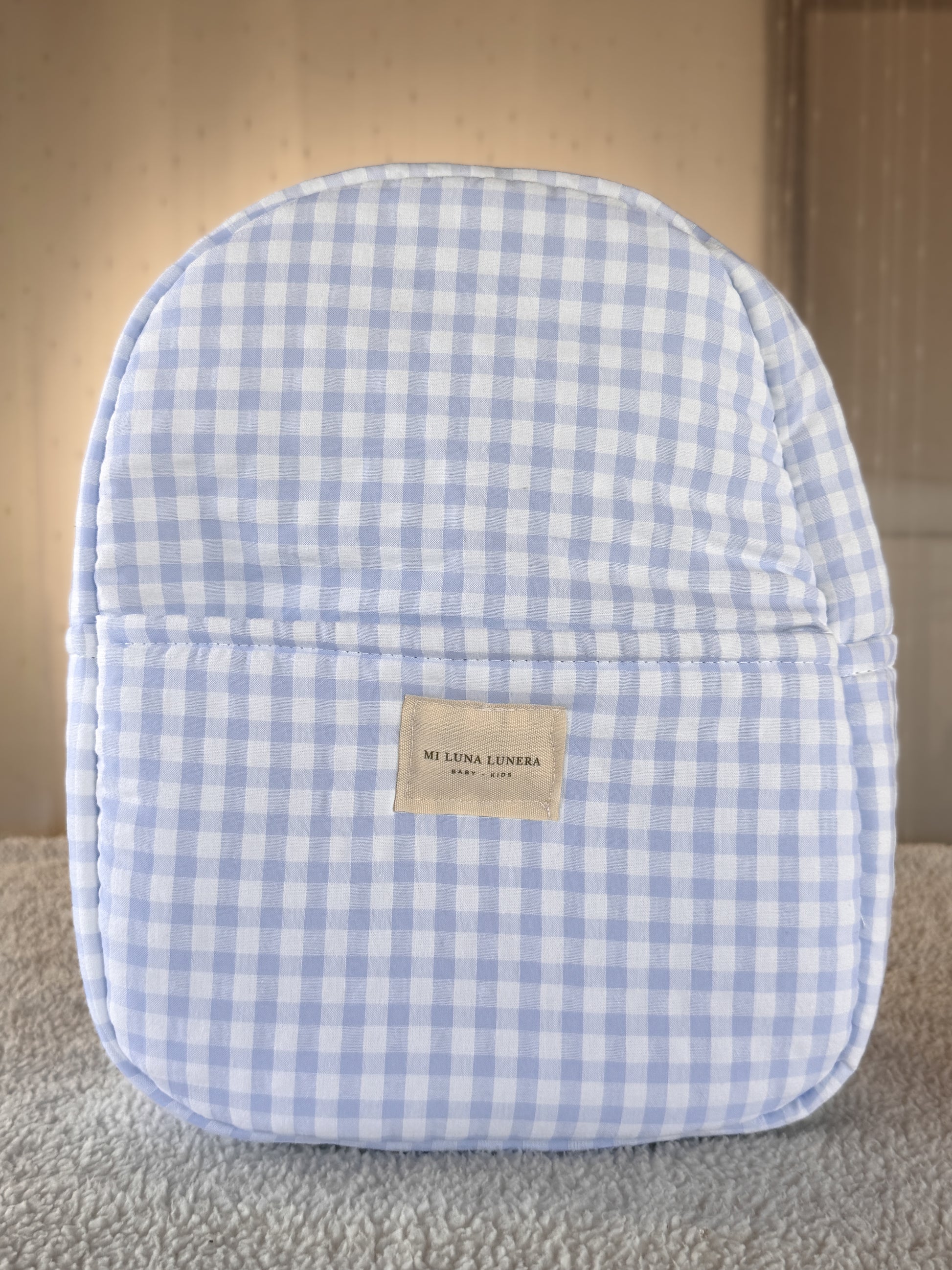Mochila Vichy Azul Celeste