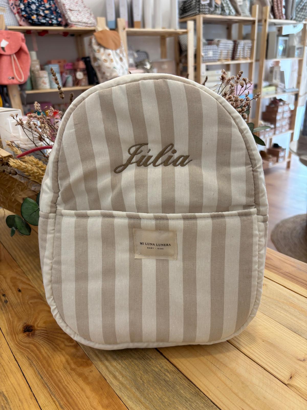 Mochila de Rayas Menorca Beige