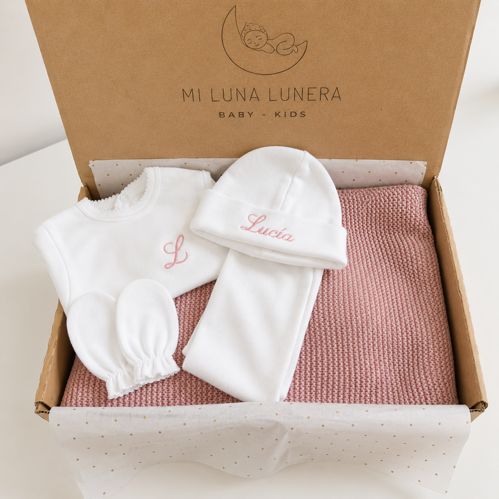Pack Regalo Primera Puesta - Manta Rosa | Mi Luna Lunera