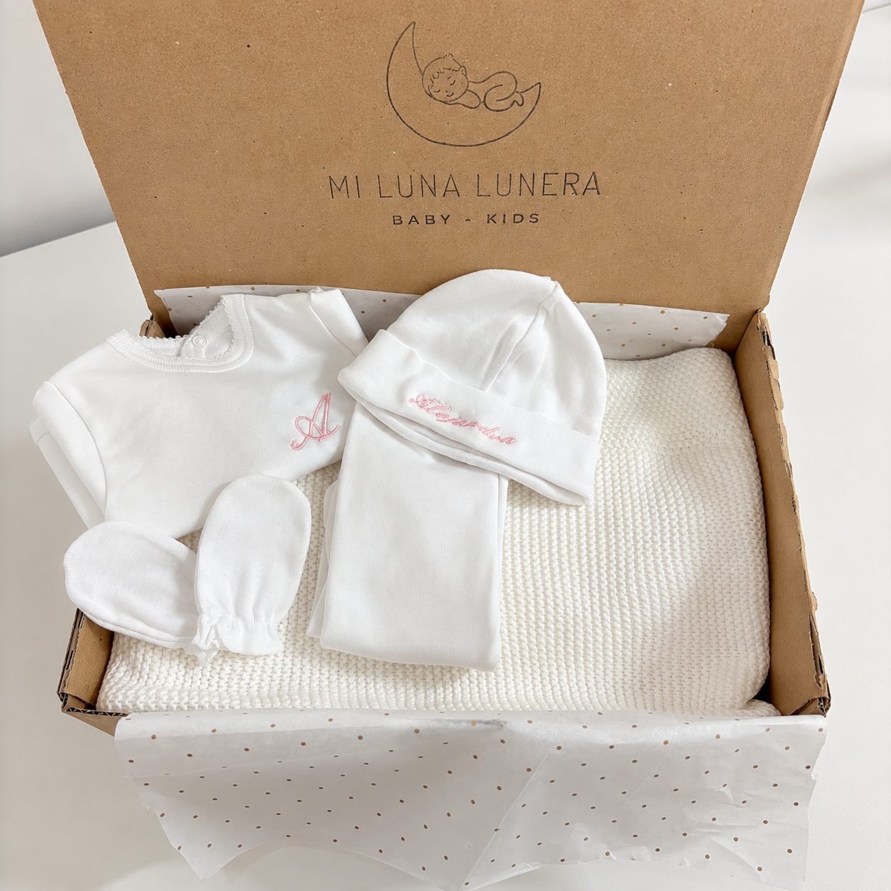 Pack Regalo Primera Puesta - Manta Blanco | Mi Luna Lunera