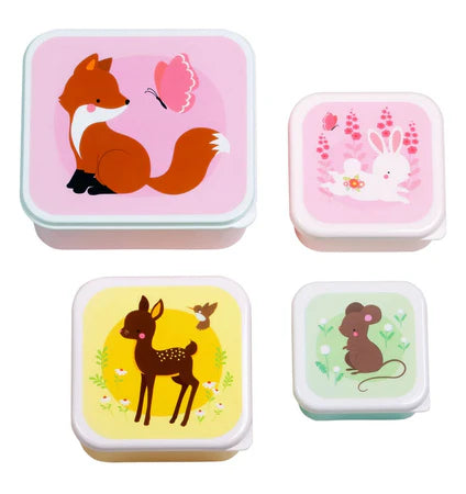 Set 4 Tuppers Forest Friends Personalizable Rosa