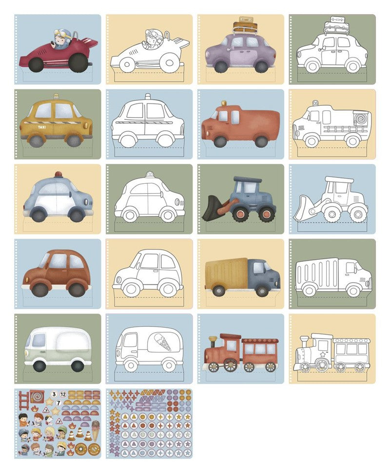 Libro Recorta y Pinta Vehículos - Little Dutch