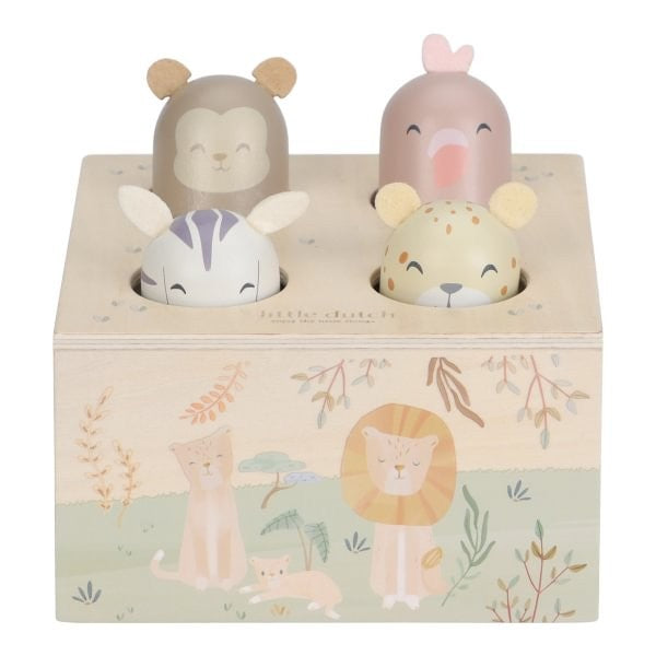 Pop-Up Safari Friends – Juguete Pop-Up de Madera – Little Dutch
