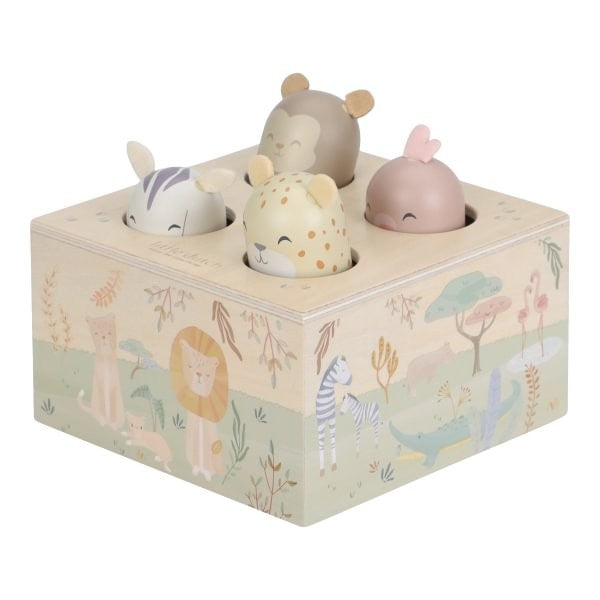 Pop-Up Safari Friends – Juguete Pop-Up de Madera – Little Dutch