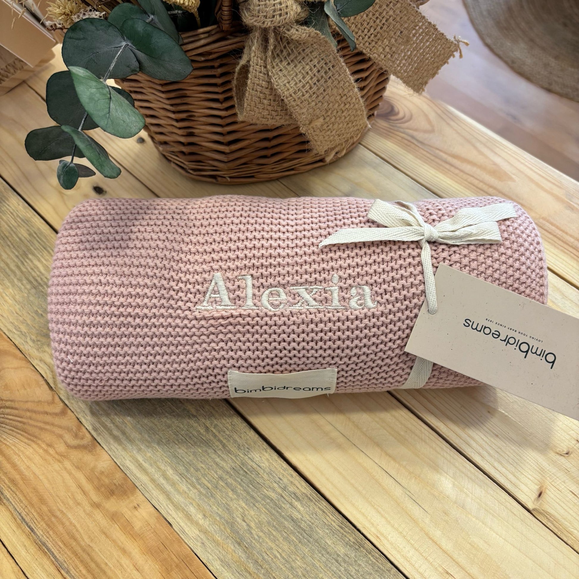 Manta Tricot Rosa Empolvado