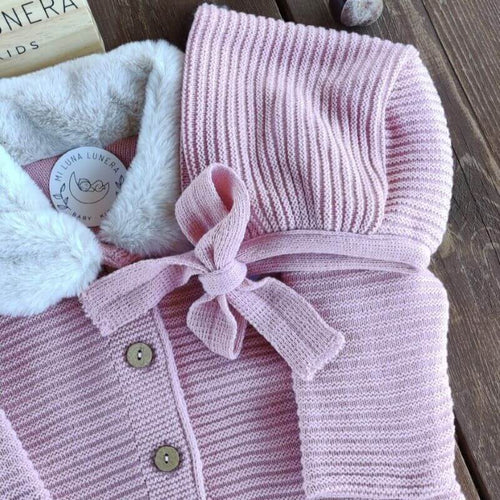 Abrigo Cuello Pelo + Capota personalizado - regalo bebé | Mi Luna Lunera
