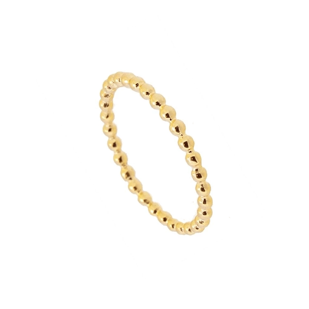 Anillo Bolitas Plata de Ley 925 | Baño de Oro 18K personalizado - regalo bebé | Mi Luna Lunera