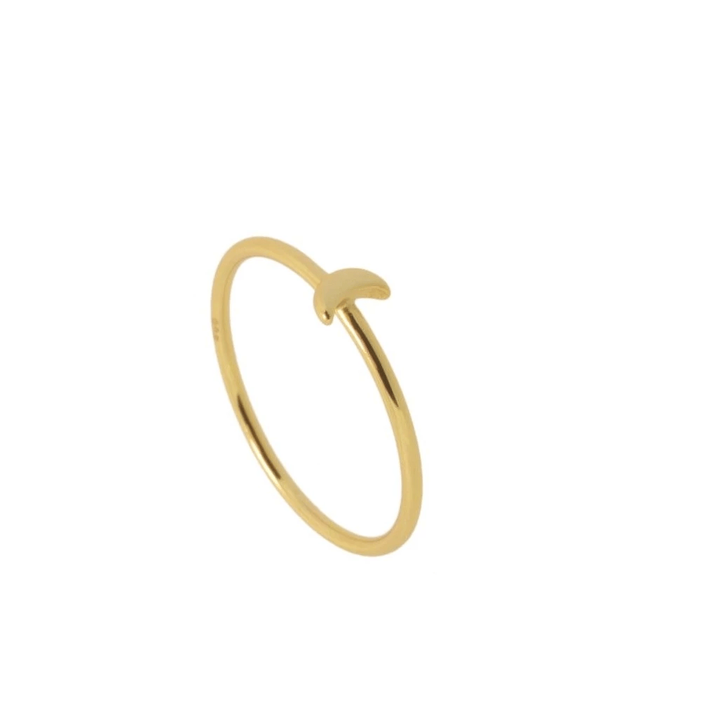 Anillo Luna Plata de Ley 925 | Baño de Oro 18K personalizado - regalo bebé | Mi Luna Lunera