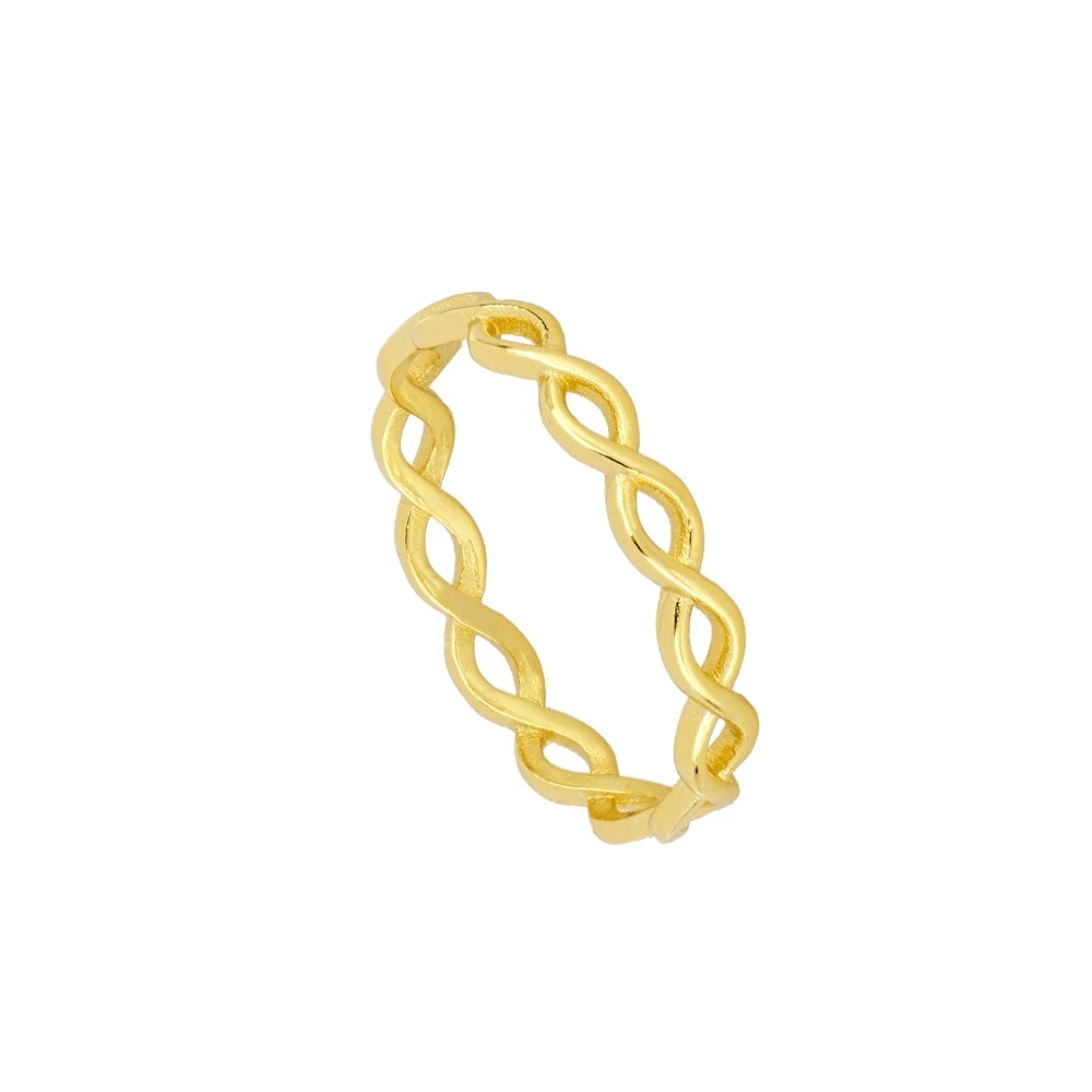 Anillo Trenza Plata de Ley 925 | Baño de Oro 18K personalizado - regalo bebé | Mi Luna Lunera