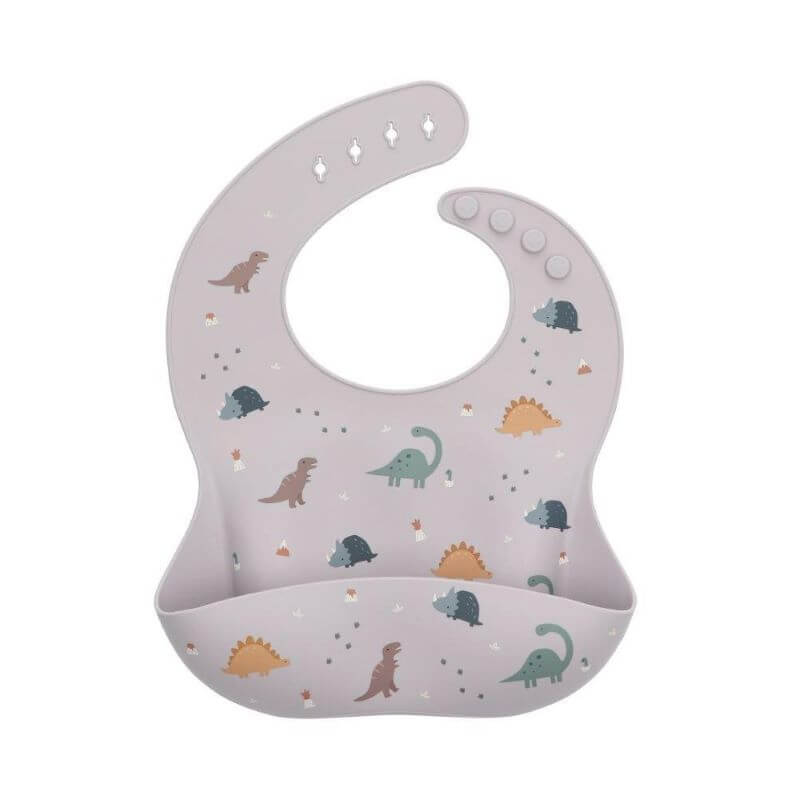 Babero Silicona Dinos World personalizado - regalo bebé | Mi Luna Lunera