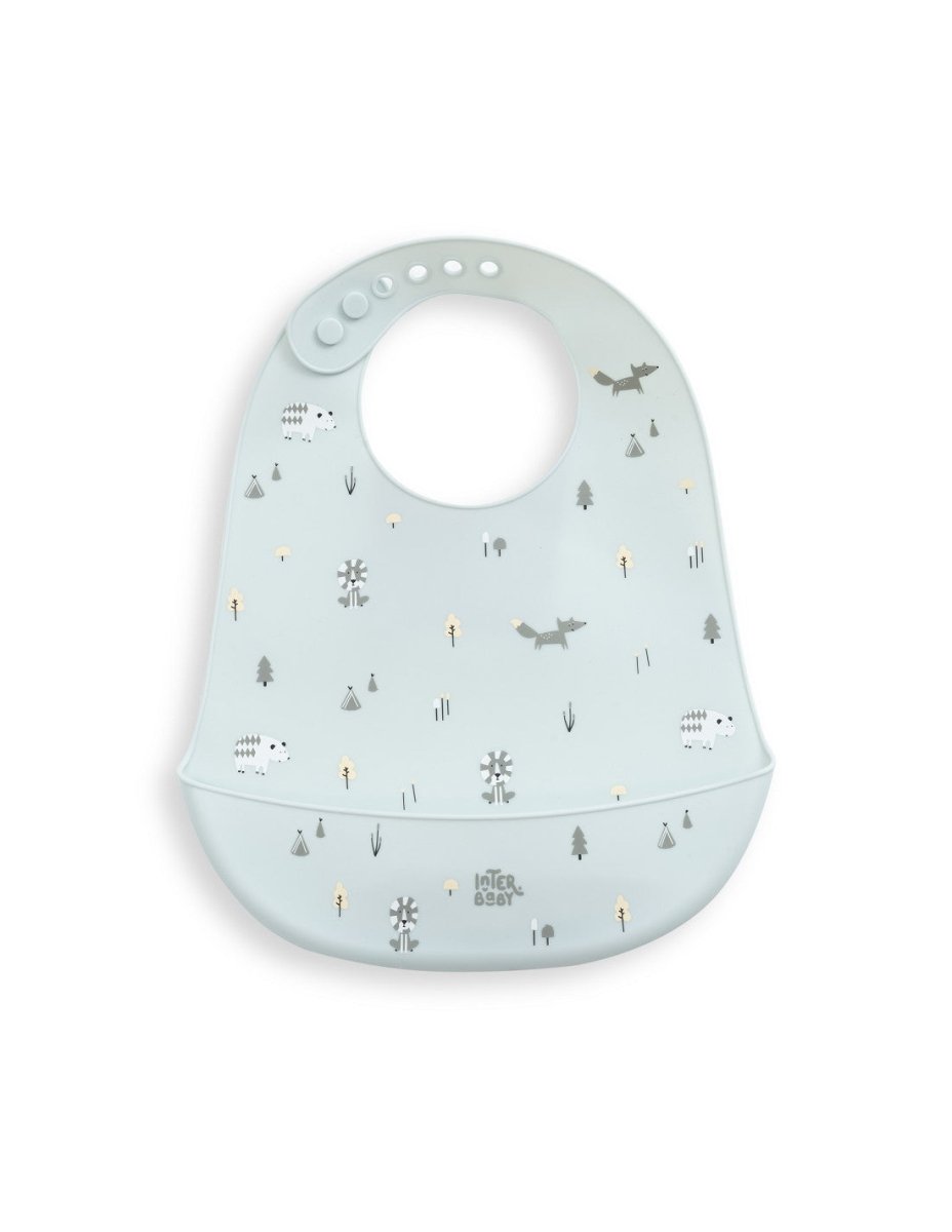 Babero Silicona Forest Azul personalizado - regalo bebé | Mi Luna Lunera