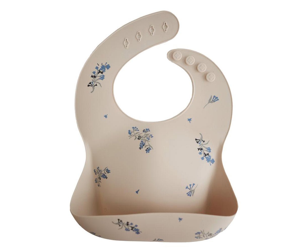 Babero Silicona Mushie Lilac Flower personalizado - regalo bebé | Mi Luna Lunera