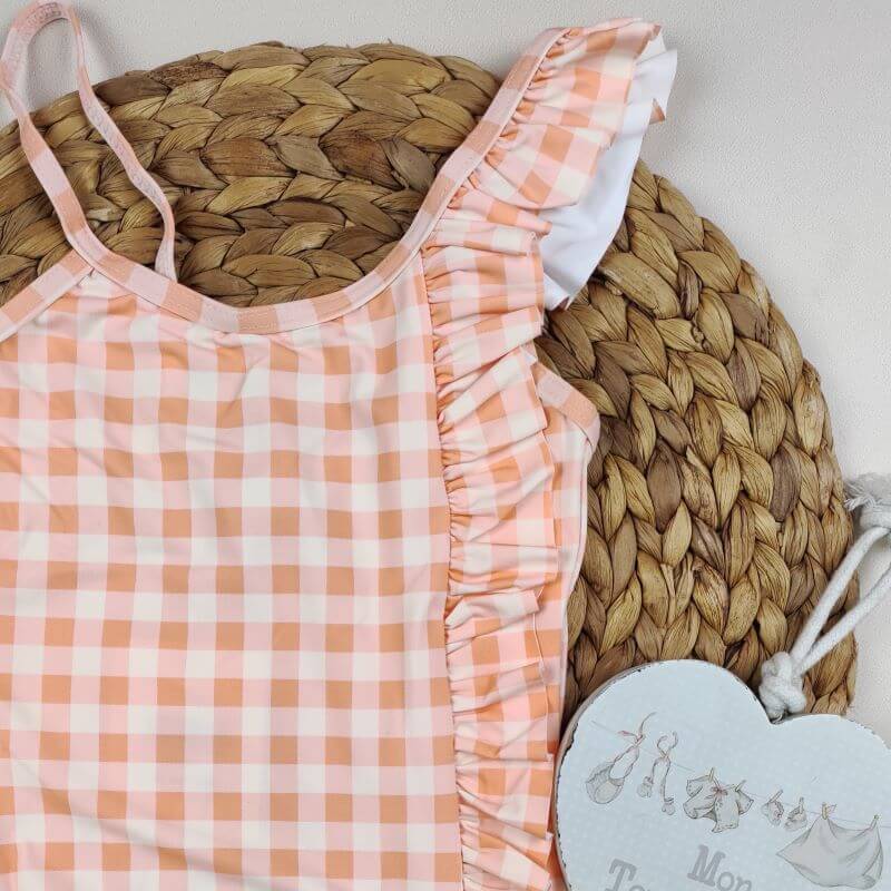 Bañador Niña Vichy personalizado - regalo bebé | Mi Luna Lunera