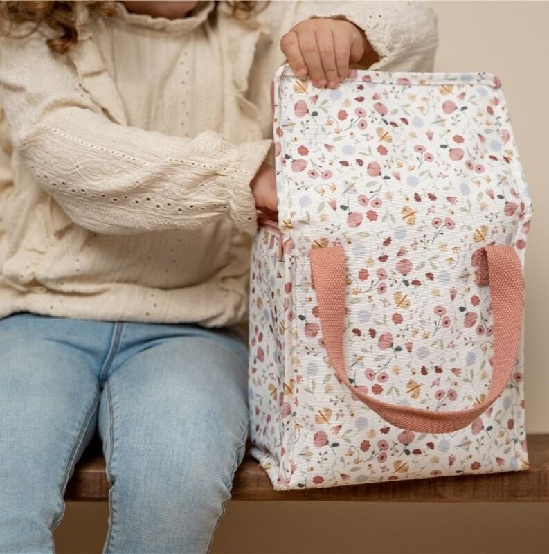 Bolsa Almuerzo Flores y Mariposas personalizado - regalo bebé | Mi Luna Lunera