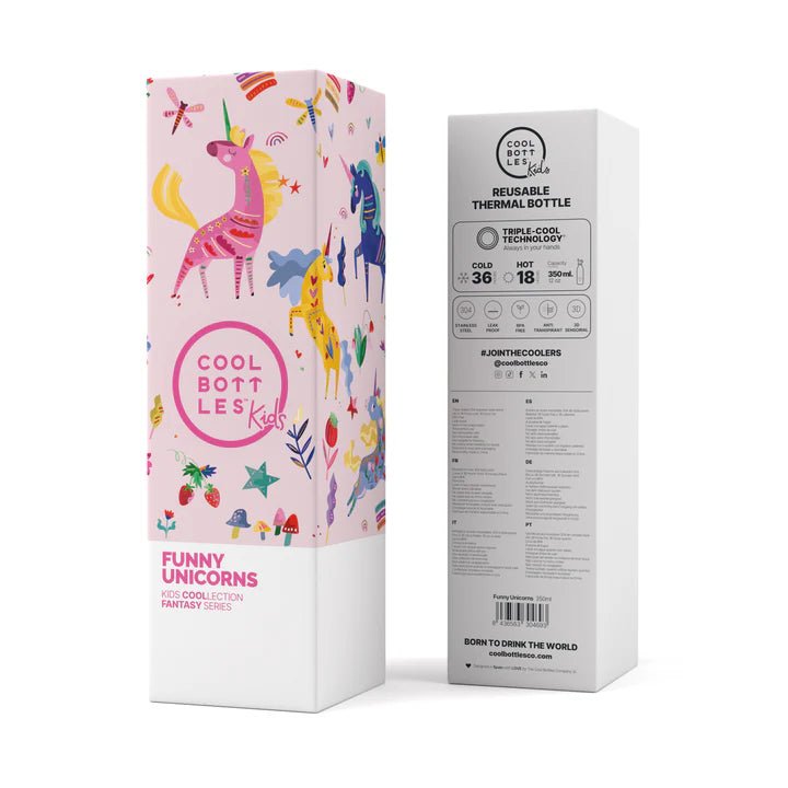 Botella térmica acero Funny Unicorns 350ml personalizado - regalo bebé | Mi Luna Lunera