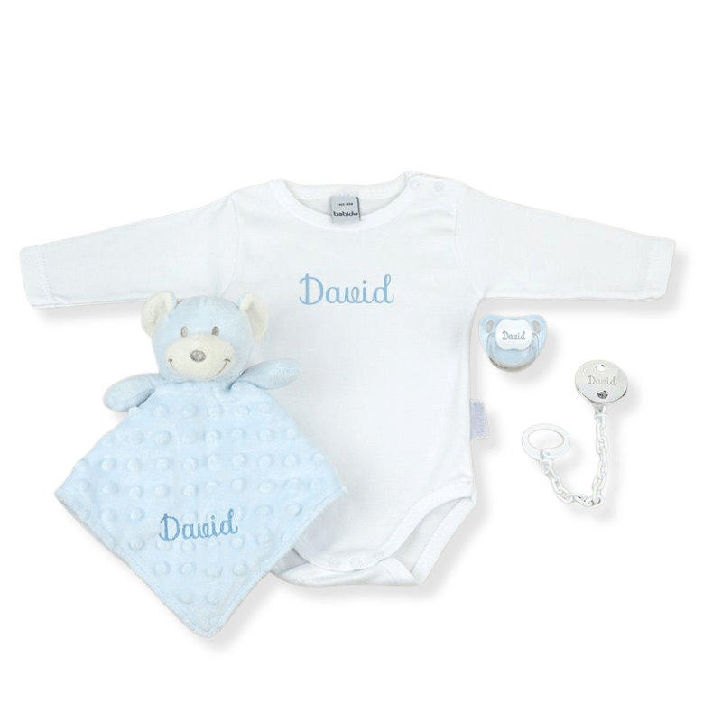 Caja Regalo Body Azul Personalizada personalizado - regalo bebé | Mi Luna Lunera