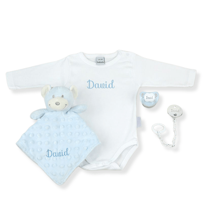 Caja Regalo Body Azul Personalizada personalizado - regalo bebé | Mi Luna Lunera