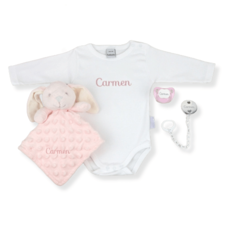 Caja Regalo Body Rosa Personalizada personalizado - regalo bebé | Mi Luna Lunera