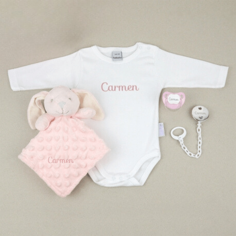 Caja Regalo Body Rosa Personalizada personalizado - regalo bebé | Mi Luna Lunera